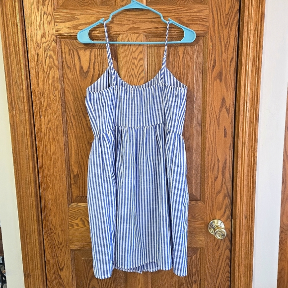 Striped Summer Sleeveless Button Down Cotton Dress 💲BUNDLE AND SAVE BIG💲 - Picture 3 of 3